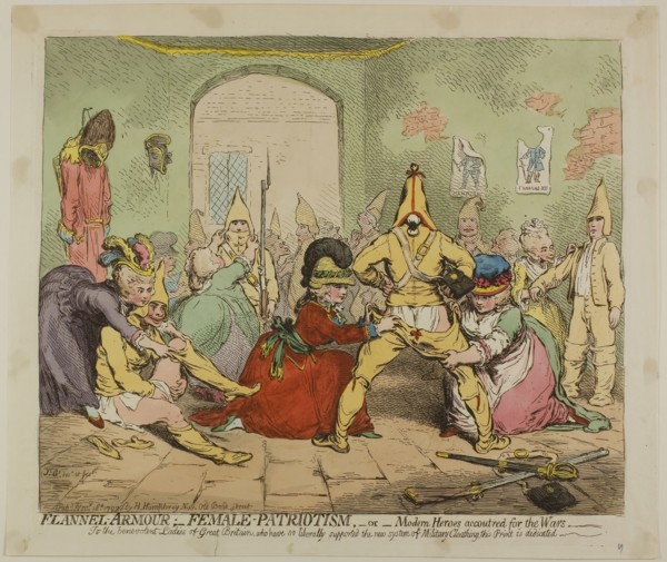 Flannel Armour, Female Patriotism, published November 18, 1793, James Gillray (English, 1756-1815),