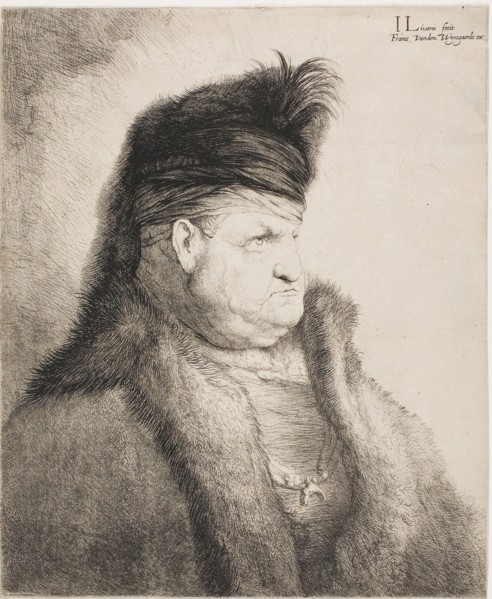 Bust of an Oriental Man, 1627/74, Jan Lievens, Dutch, 1607-1674, Holland, Etching on cream laid