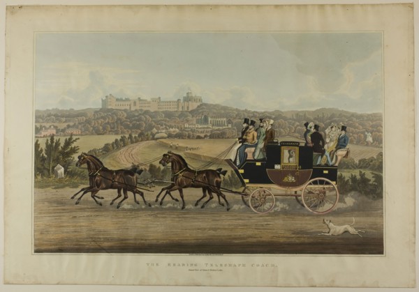 The Reading Telegraph Coach, n.d., Robert Havell, English, 1793-1878, England, Etching and