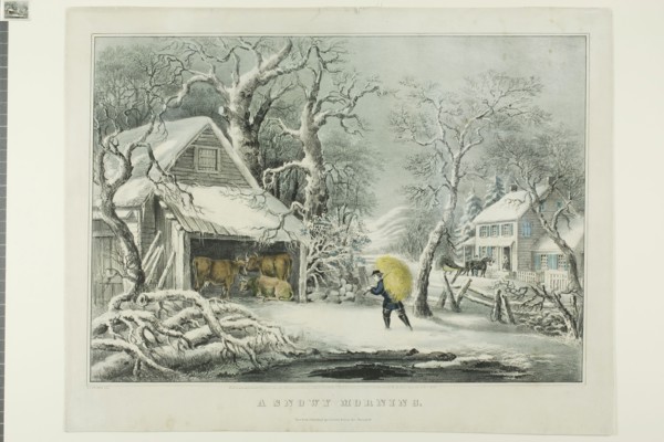 A Snowy Morning, 1864, Fanny F. Palmer (American, born England, 1812-1876), published by Currier