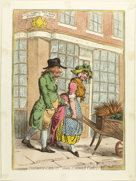 Sandwich-Carrots!-Dainty Sandwich-Carrots, published December 3, 1796, James Gillray (English,