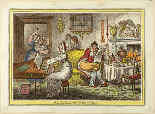 Matrimonial-Harmonics, published October 25, 1805, James Gillray (English, 1756-1815), published by