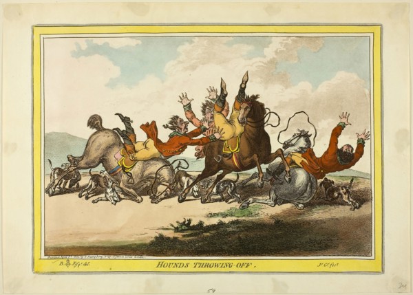 Hounds Throwing Off, published April 8, 1800, James Gillray (English, 1756-1815), after Brownlow
