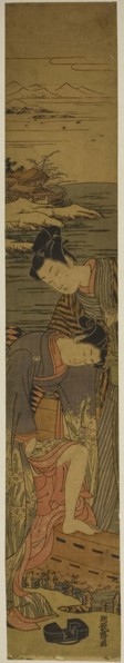 Young Woman Drops her Geta as She Boards a Boat, c. 1773, Isoda Koryusai, Japanese, 1735-1790,