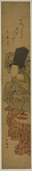 Young Woman Performing Sanbaso Dance, c. 1775, Isoda Koryusai, Japanese, 1735-1790, Japan, Color