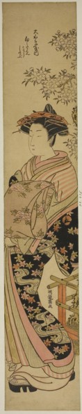 The Courtesan Shirotae of the Okanaya, c. 1776/81, Isoda Koryusai, Japanese, 1735-1790, Japan,