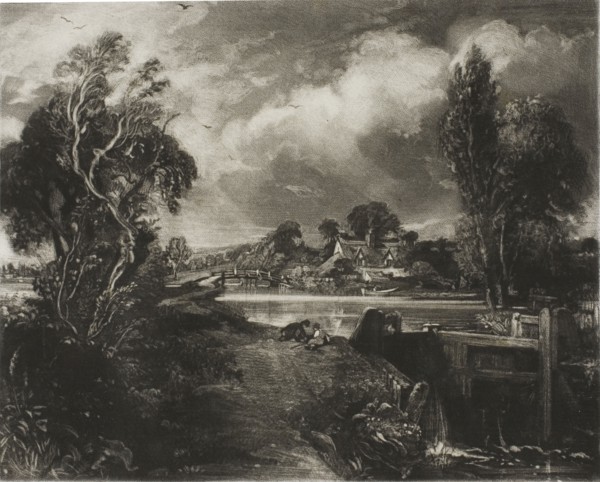A Lock on the Stour, Suffolk, 1831, David Lucas (English, 1802-1881), after John Constable