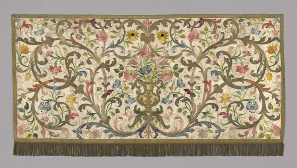 Altar Frontal, 19th century, Italy, Silk, satin weave over linen, plain weave, lined with silk in