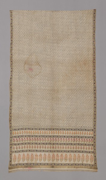 Fragment (From a Sari), early 18th century, India, India, Cotton, plain weave, printed and painted,