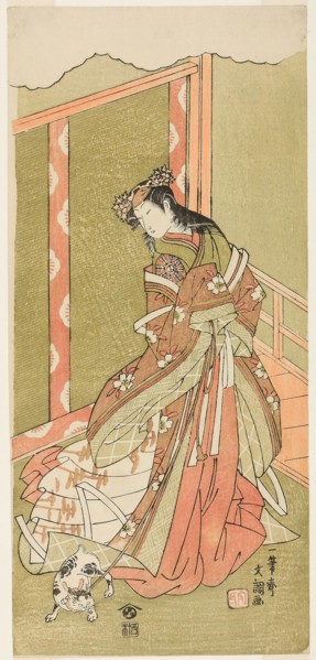 The Actor Nakamura Noshio I as the Third Princess (Nyosan no Miya) in the Play Fuki Kaete Tsuki mo