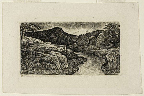 The Sheep of this Pasture, n.d., Edward Calvert, English, 1799-1883, England, Engraving on paper,