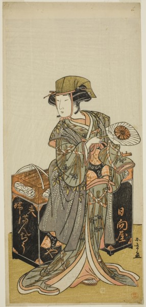 The Actor Nakamura Tomijuro I as the Female Beancake Peddler Hyugaya in the Play Chigo Torii