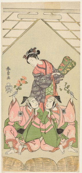 The Actors Segawa Kikunojo II as the Wet Nurse Reizei, Ichikawa Komazo I as Suruga no Hachiro in