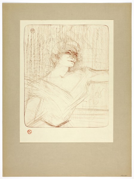 Dans la glu, plate two from Yvette Guilbert, 1898, printed 1930, Henri de Toulouse-Lautrec (French,
