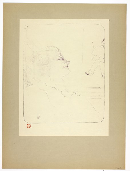 Pessima, plate three from Yvette Guilbert, 1898, printed 1930, Henri de Toulouse-Lautrec (French,
