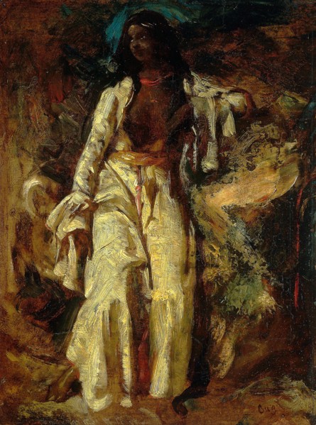 Nubian Woman, 1825/30, Jules-Robert Auguste, French, 1789-1850, France, Oil on panel, 34.5 × 26 cm