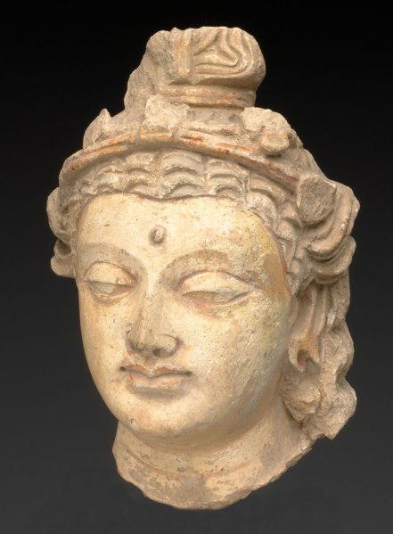 Head of a Bodhisattva, Kushan period, About 3rd/5th century, Present-day Afghanistan or Pakistan,