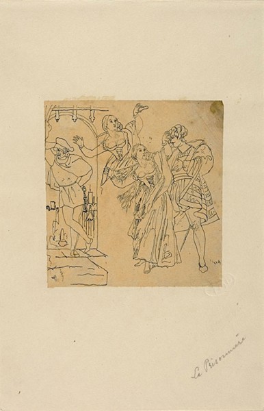 The Prisoner, n.d., Rodolphe Bresdin, French, 1825-1885, France, Pen and black ink, on tan tracing