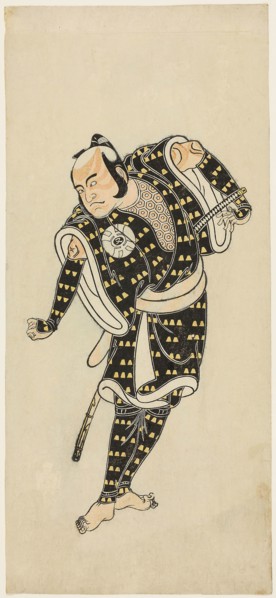 The actor Bando Matataro IV as Gempachibyoe in the play Mutsu no Hana Ume no Kaomise (Snowflakes: