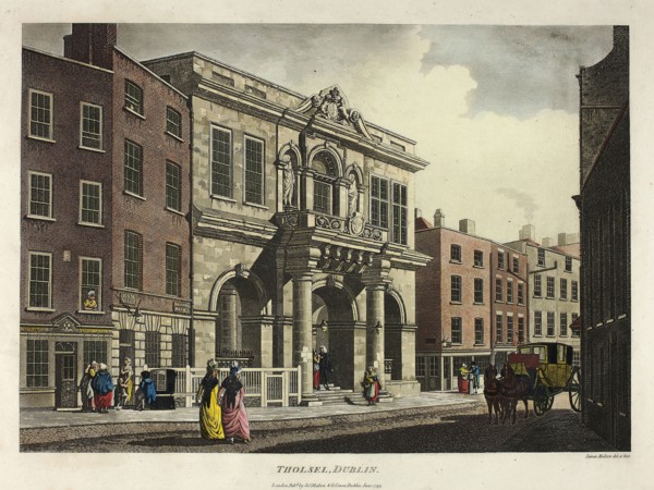 Tholsel, Dublin, published June 1793, James Malton, English, 1761-1803, England, Hand-colored