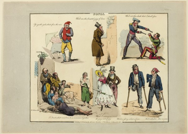 Plate from Illustrations to Popular Songs, 1822, Henry Alken (English, 1785-1851), published by