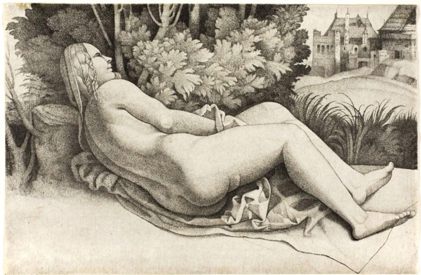 Woman Reclining in a Landscape, 1508/09, Giulio Campagnola, Italian, c. 1482-1515/18, Italy,