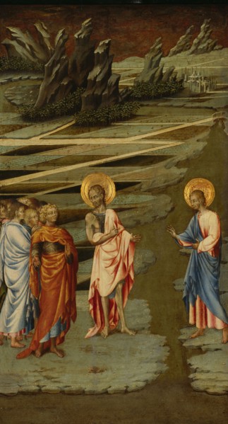 Ecce Agnus Dei, 1455/60, Giovanni di Paolo, Italian, 1398–1482, Italy, Tempera on panel, 68.5 × 39