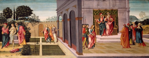 Susanna and the Elders in the Garden, and the Trial of Susanna before the Elders, c. 1500, Master