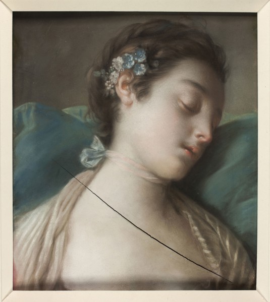 Sleeping Girl, c. 1750, Pietro Antonio Rotari, Italian, 1707-1762, Italy, Soft pastel on paper, 400