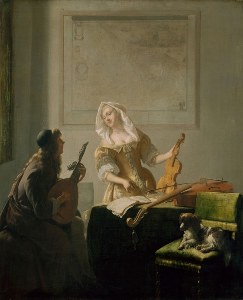 The Music Lesson, 1671, Jacob Ochtervelt, Dutch, 1634-1682, Holland, Oil on canvas, 80.2 × 65.5 cm