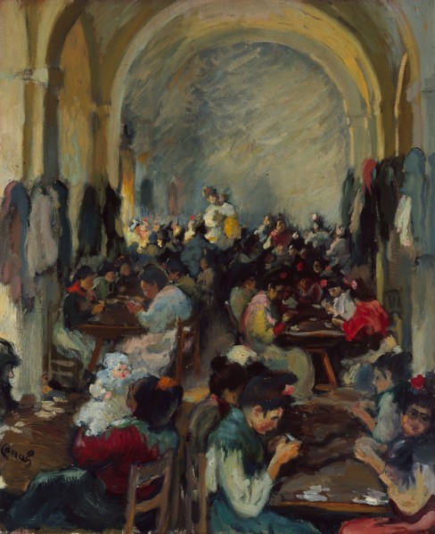 Cigar Making in Seville, 1899, Ricardo Canals y Llambí, Spanish, 1876-1931, Seville, Oil on canvas,