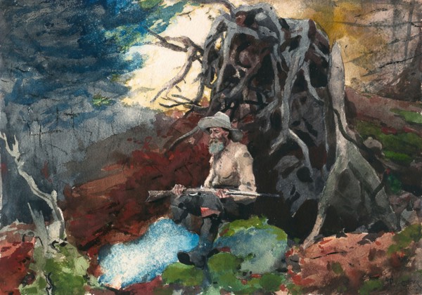 Campfire, Adirondacks, c. 1892, Winslow Homer, American, 1836-1910, United States, Transparent and