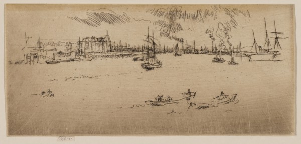 Tilbury, 1887, James McNeill Whistler, American, 1834-1903, United States, Etching and drypoint