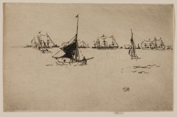 Her Majesty’s Fleet: Evening, 1887, James McNeill Whistler, American, 1834-1903, United States,