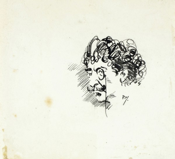 Sketch of Whistler’s Head, c.1895, Philip William May, English, 1864-1903, England, Pen and black