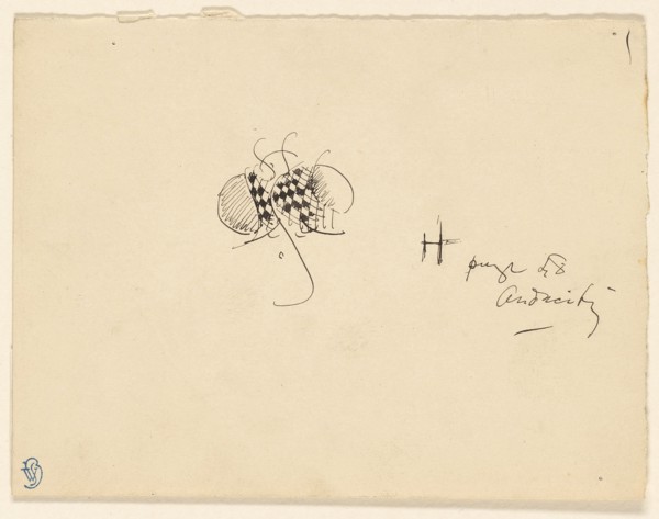 Butterfly with Checkered Wings, c. 1899, James McNeill Whistler, American, 1834-1903, United
