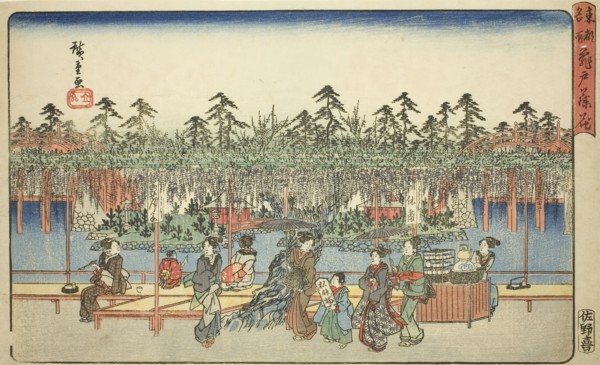 Wisteria at Kameido (Kameido Tenjin fuji hana), from the series Famous Places in the Eastern