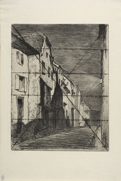 Street at Saverne, 1858, James McNeill Whistler, American, 1834-1903, United States, Etching with