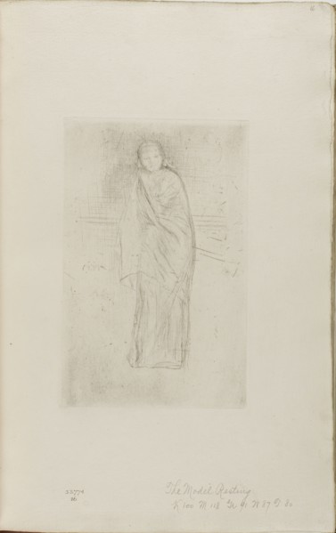 Draped Model, 1873/74, James McNeill Whistler, American, 1834-1903, United States, Drypoint, with
