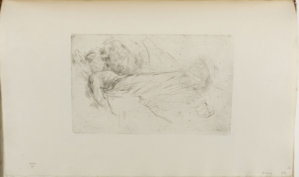 Girl Lying Down, 1875/76, James McNeill Whistler, American, 1834-1903, United States, Drypoint with