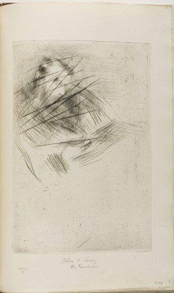 A Man Reading, 1873/77, James McNeill Whistler, American, 1834-1903, United States, Drypoint with