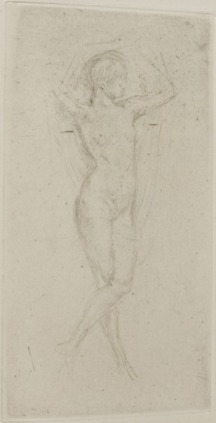Nude Girl with Arms Raised, 1873/78, James McNeill Whistler, American, 1834-1903, United States,