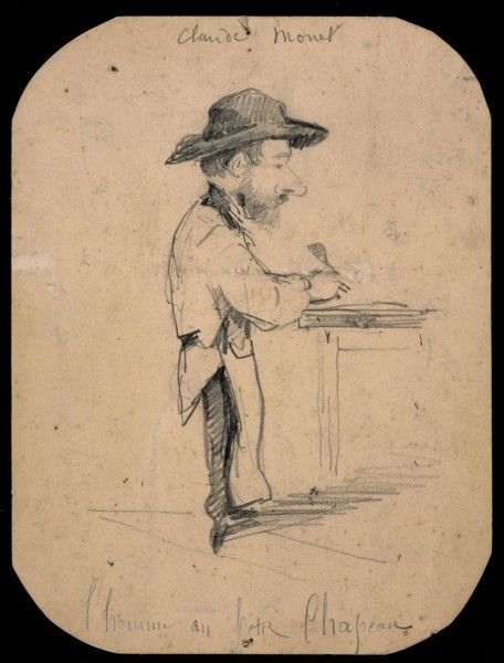Caricature of a Man in the Small Hat, 1855/56, Claude Monet, French, 1840-1926, France, Graphite on