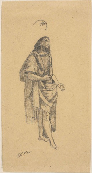 Saint John the Baptist, with Sketch of Head, n.d., Odilon Redon (French, 1840-1916), after