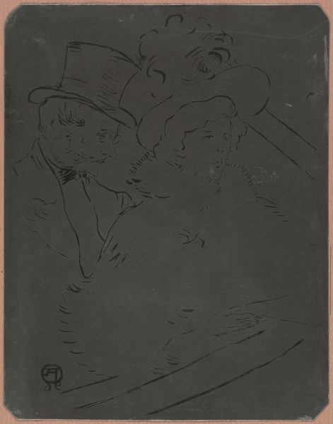 At the Concert, 1896, Henri de Toulouse-Lautrec, French, 1864-1901, France, Zinc lithographic plate