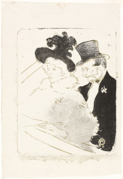 At the Concert, 1896, Henri de Toulouse-Lautrec, French, 1864-1901, France, Lithograph on cream