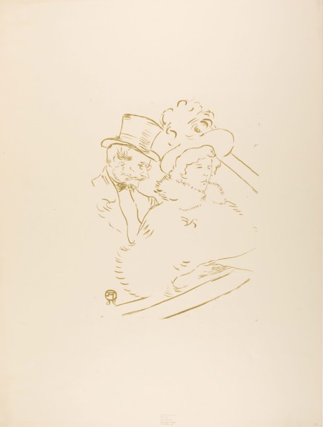 At the Concert, 1896, Henri de Toulouse-Lautrec, French, 1864-1901, France, Zincograph on cream