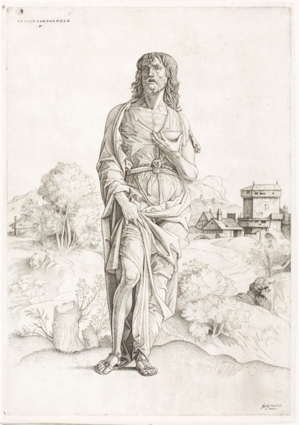 Saint John the Baptist, c. 1505, Giulio Campagnola, Italian, c. 1482-1515/18, Italy, Engraving in