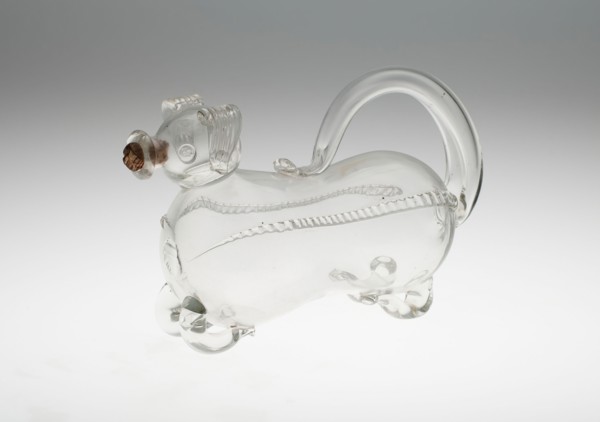 Bottle in the Form of a Pig, 19th century, Sweden, Sweden, Glass, 14 x 22.9 x 8.9 cm (5 1/2 x 9 x 3