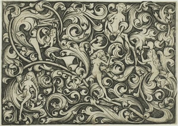 Ornament with Women Fighting, c. 1460, Master E. S., German, active c. 1450-1467, Germany,
